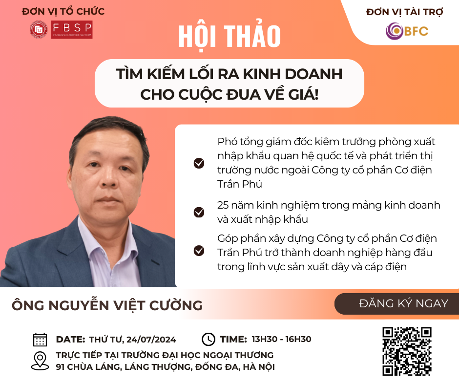 HỘI THẢO: TÌM KIẾM LỐI RA KINH DOANH CHO CUỘC ĐUA VỀ GIÁ!