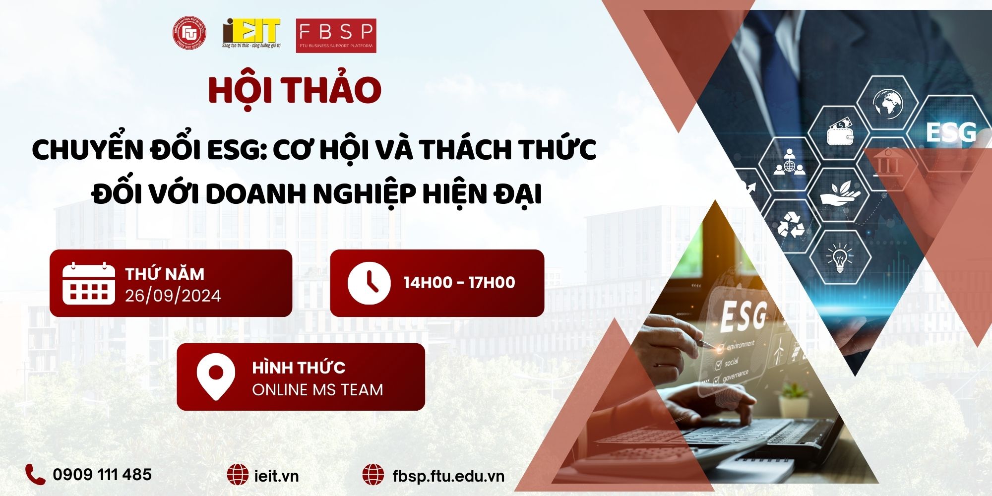 Hội Thảo: “Chuyển Đổi ESG: Cơ Hội Và Thách Thức Đối Với Doanh Nghiệp Hiện Đại”