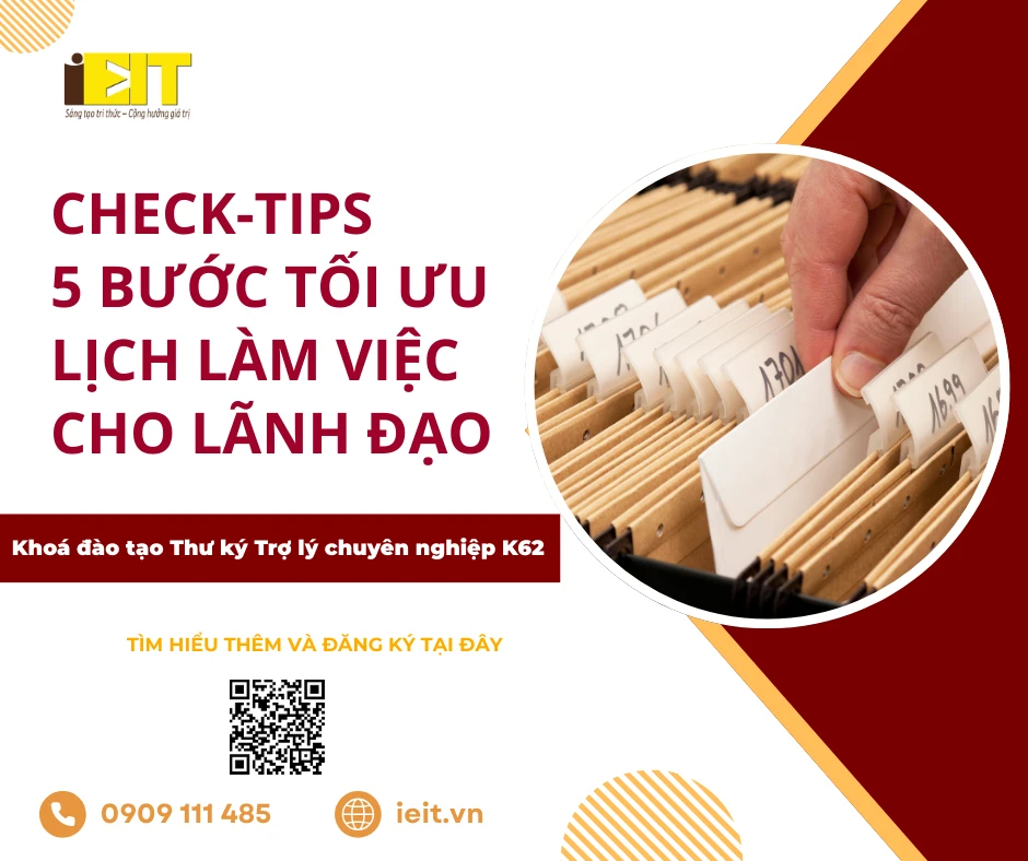 CHECK-TIPS | 5 BƯỚC TỐI ƯU LỊCH LÀM VIỆC CHO LÃNH ĐẠO HIỆU QUẢ