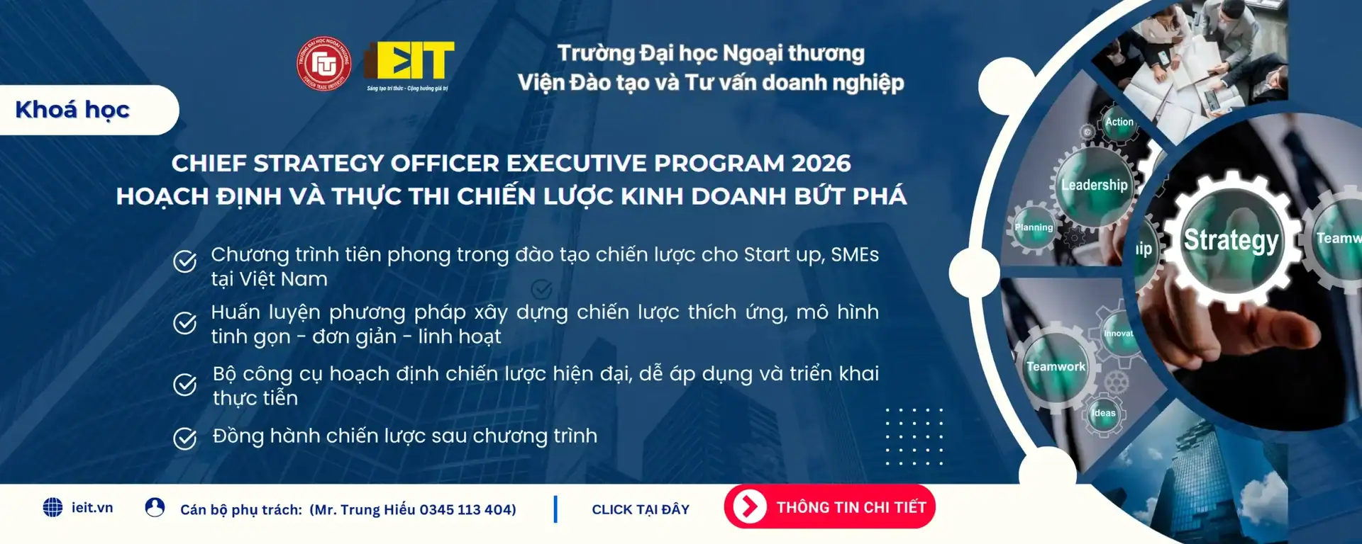 KHÓA HỌC CHIEF STRATEGY OFFICER EXECUTIVE PROGRAM 2026 – HOẠCH ĐỊNH VÀ THỰC THI CHIẾN LƯỢC KINH DOANH BỨT PHÁ
