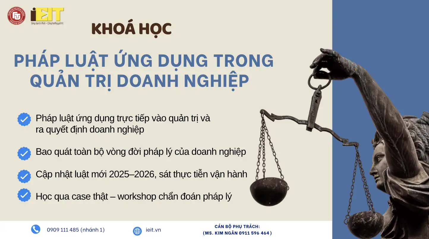 KHOÁ HỌC PHÁP LUẬT ỨNG DỤNG TRONG QUẢN TRỊ DOANH NGHIỆP