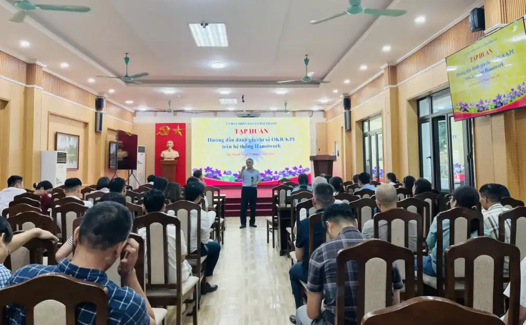 TẬP HUẤN HƯỚNG DẪN XÂY DỰNG VÀ ĐÁNH GIÁ OKR-KPI THỰC HIỆN TRÊN HỆ THỐNG HANOIWORK TẠI UBND XÃ ĐẠI THANH, HÀ NỘI
