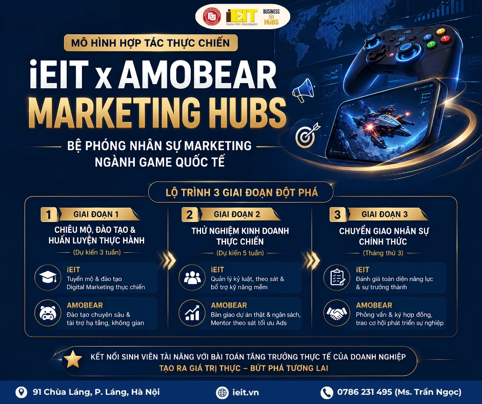 RA MẮT DỰ ÁN HỢP TÁC THỰC CHIẾN iEIT x AMOBEAR MARKETING HUB – BỆ PHÓNG PHÁT TRIỂN NHÂN SỰ MARKETING NGÀNH GAME QUỐC TẾ 2 RA MẮT DỰ ÁN HỢP TÁC THỰC CHIẾN iEIT x AMOBEAR MARKETING HUB – BỆ PHÓNG PHÁT TRIỂN NHÂN SỰ MARKETING NGÀNH GAME QUỐC TẾ