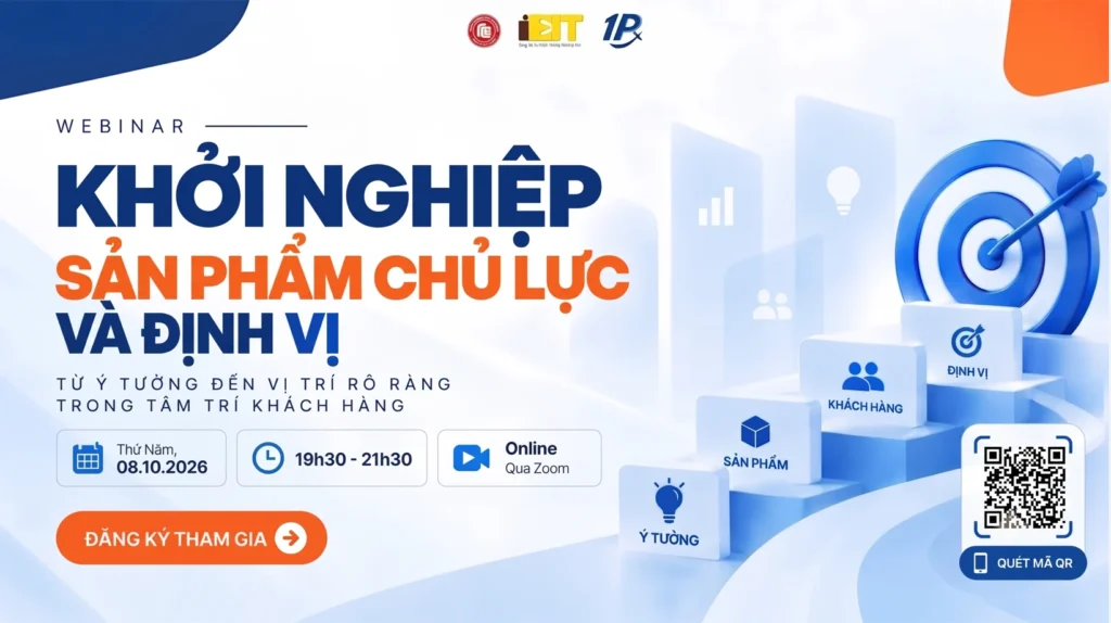 WEBINAR: KHỞI NGHIỆP – SẢN PHẨM CHỦ LỰC VÀ ĐỊNH VỊ
