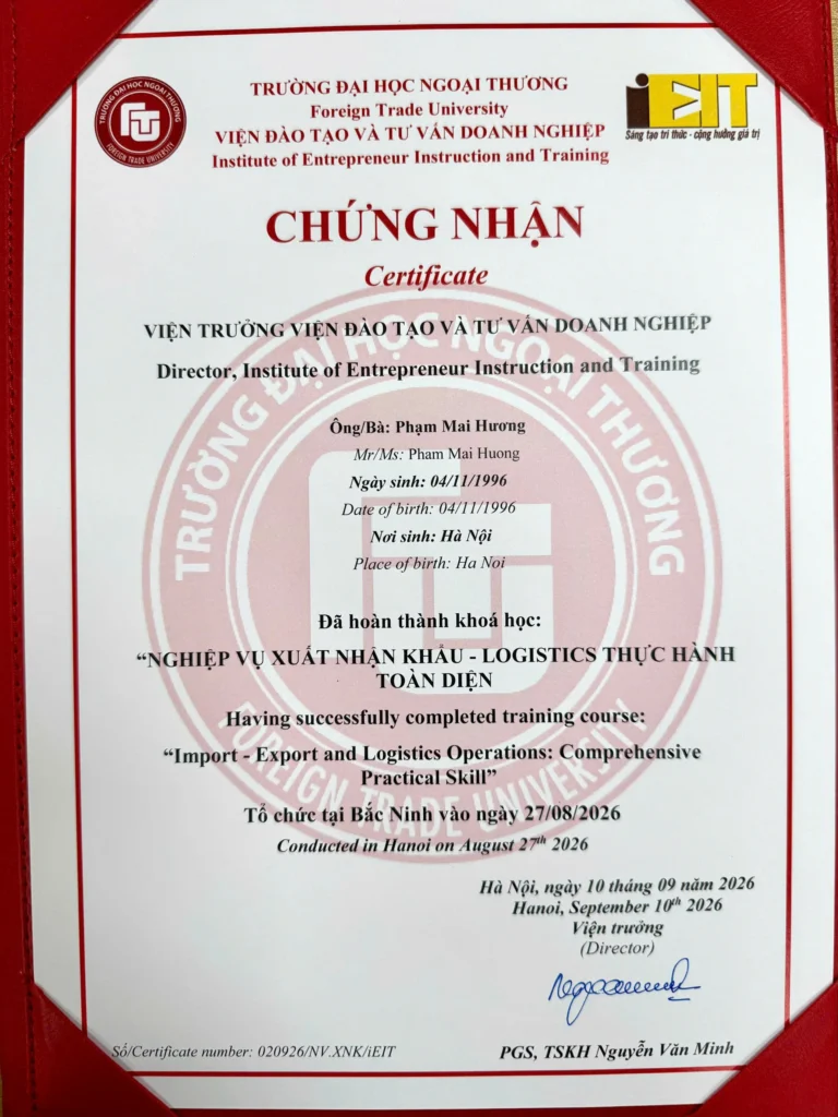 CHƯƠNG TRÌNH ĐÀO TẠO NGHIỆP VỤ XUẤT NHẬP KHẨU – LOGISTICS THỰC HÀNH TOÀN DIỆN