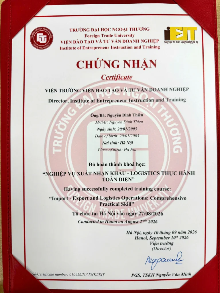 CHƯƠNG TRÌNH ĐÀO TẠO NGHIỆP VỤ XUẤT NHẬP KHẨU – LOGISTICS THỰC HÀNH TOÀN DIỆN