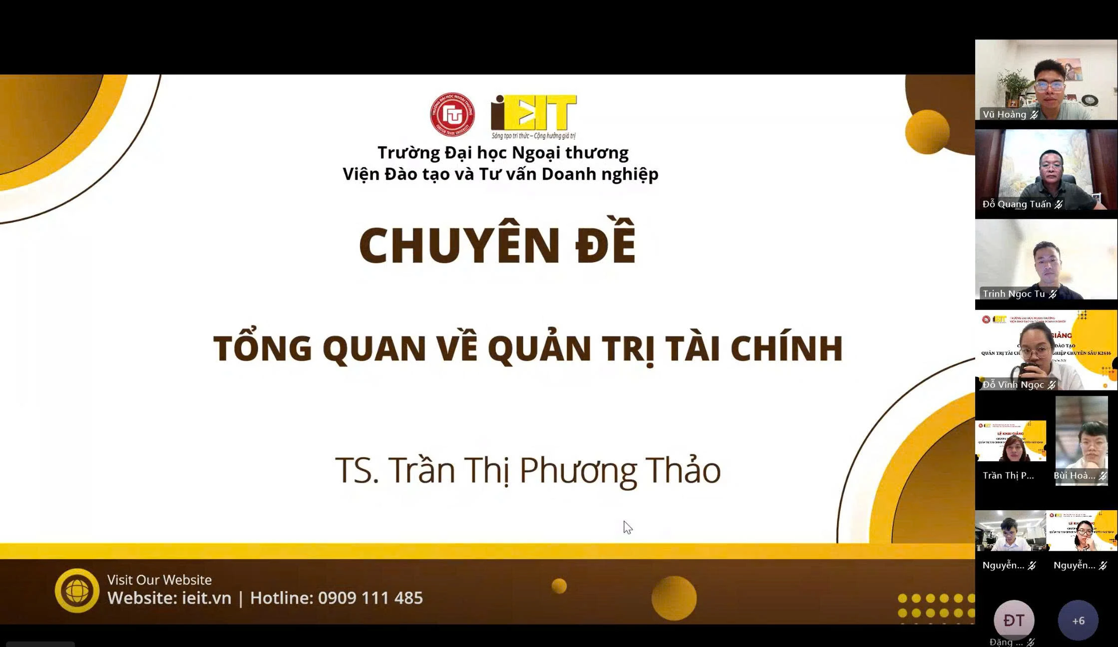 RECAP KHAI GIẢNG KHÓA QUẢN TRỊ TÀI CHÍNH DOANH NGHIỆP CHUYÊN SÂU K2616